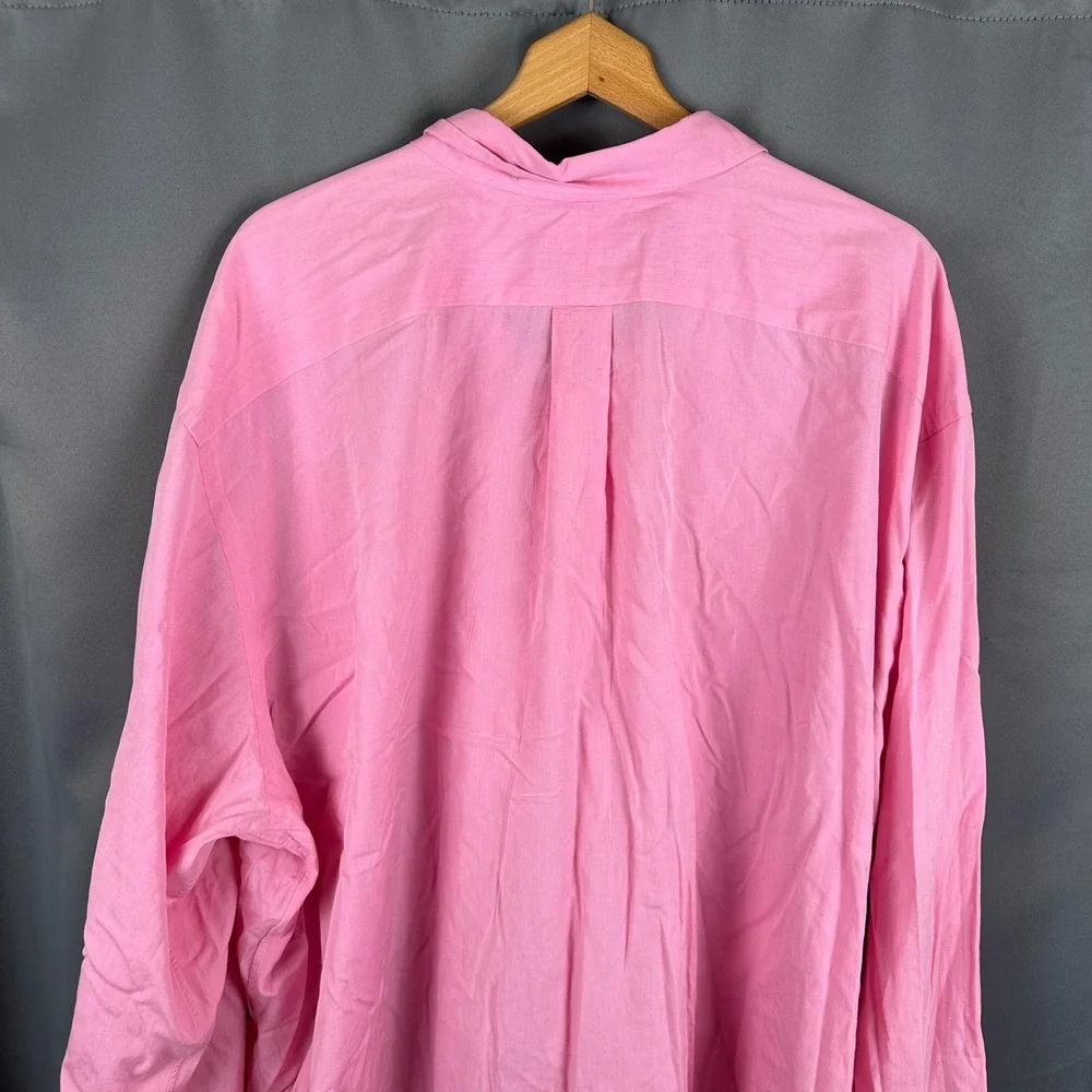 Polo Ralph Lauren Mens 4XLT Pink Classic Fit Button Down Shirt Long Sleeve Pony